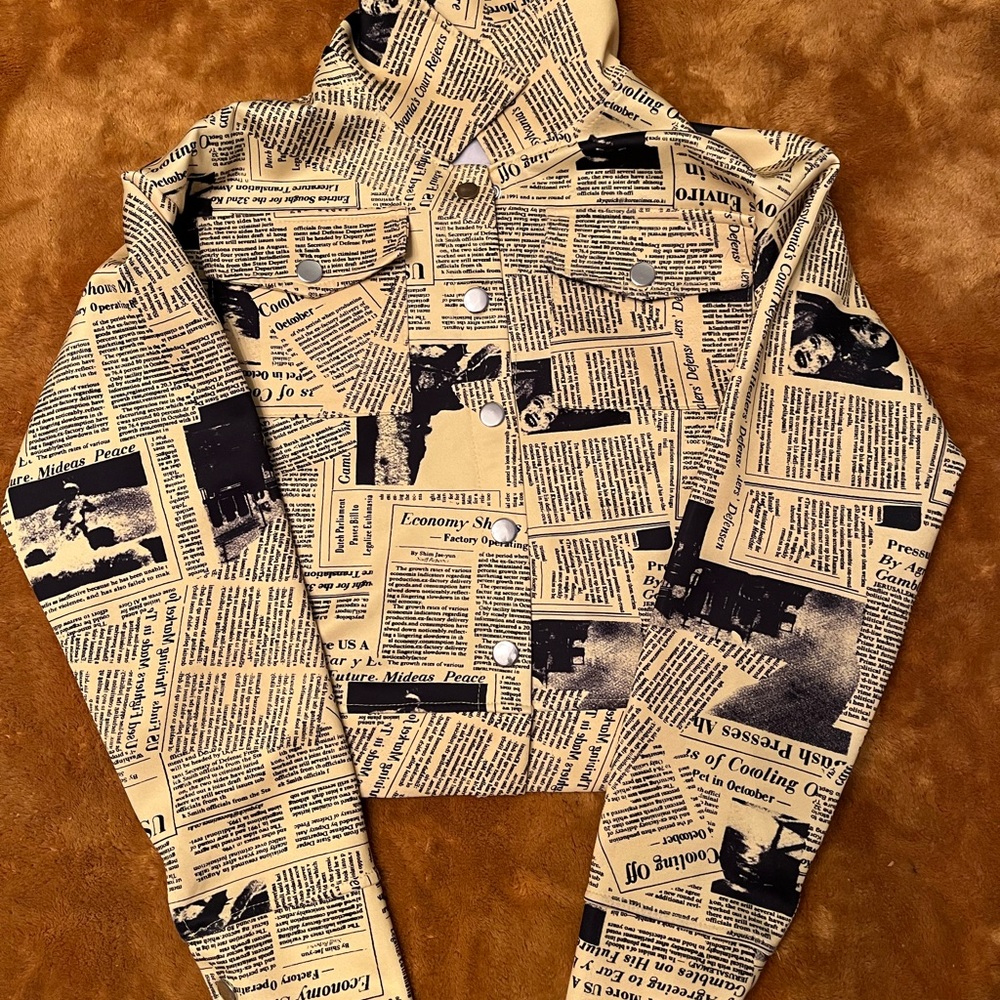 Yellow Newspaper Print Jacket